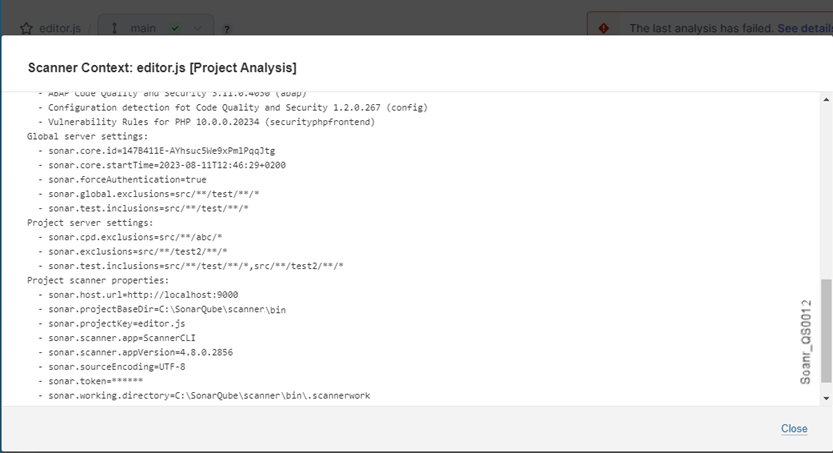 Verifying project’s exclusion parameters