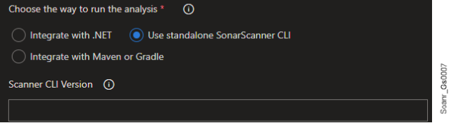 Select Use Standalone SonarScanner CLI for the analysis
