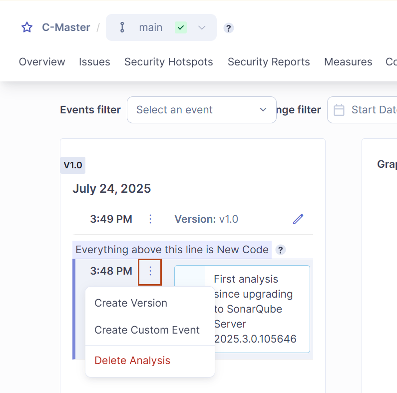 Deleting the project's snapshot